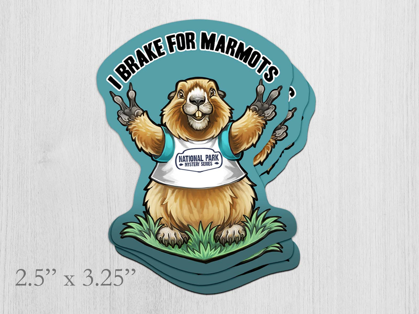 I Brake for Marmots - 3-Sticker Pack