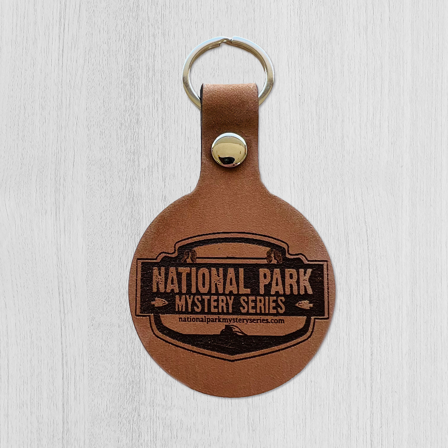 Leather Keychain - Badge