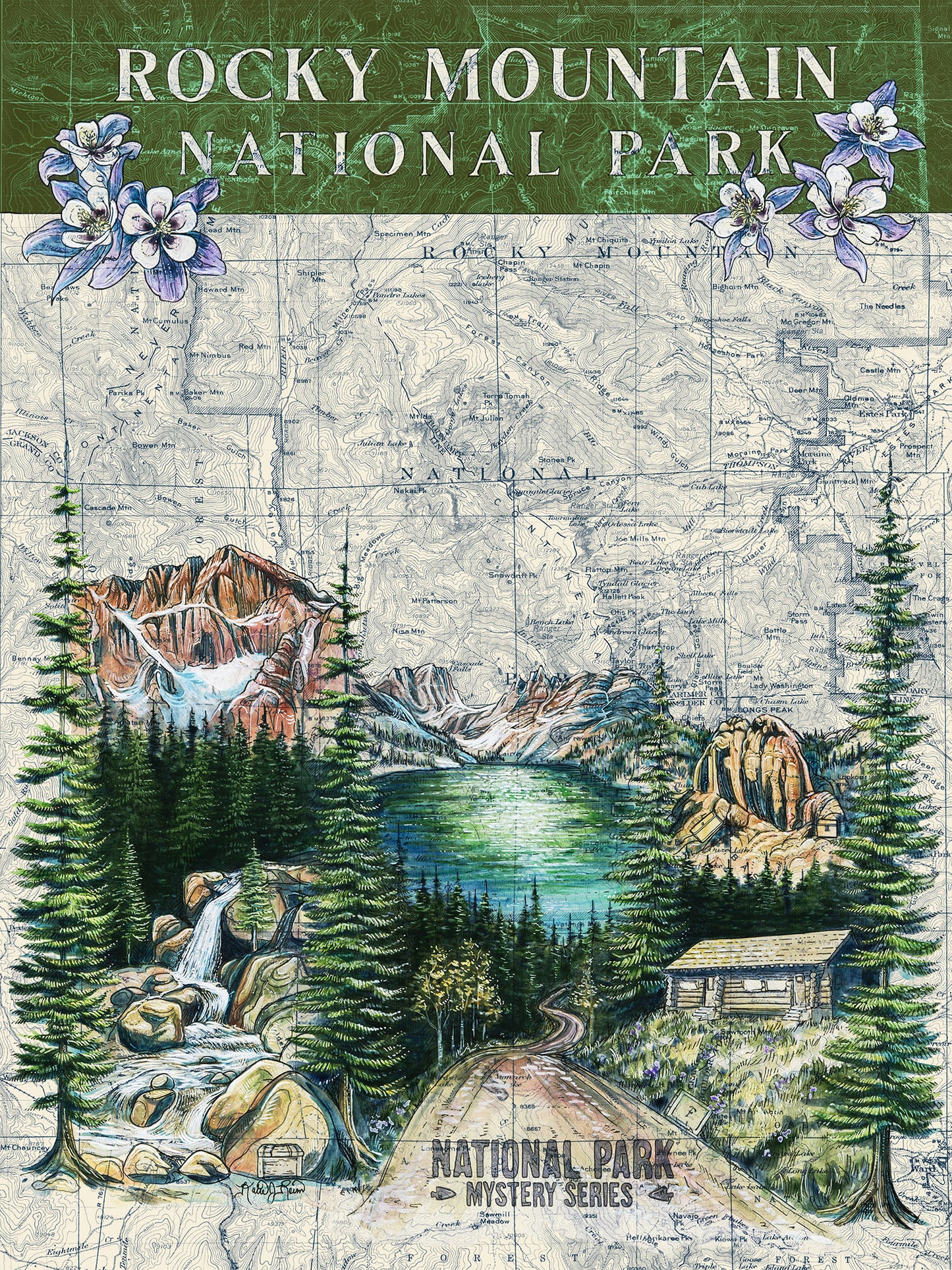 National Park Mystery Series Poster - Rocky Mountain